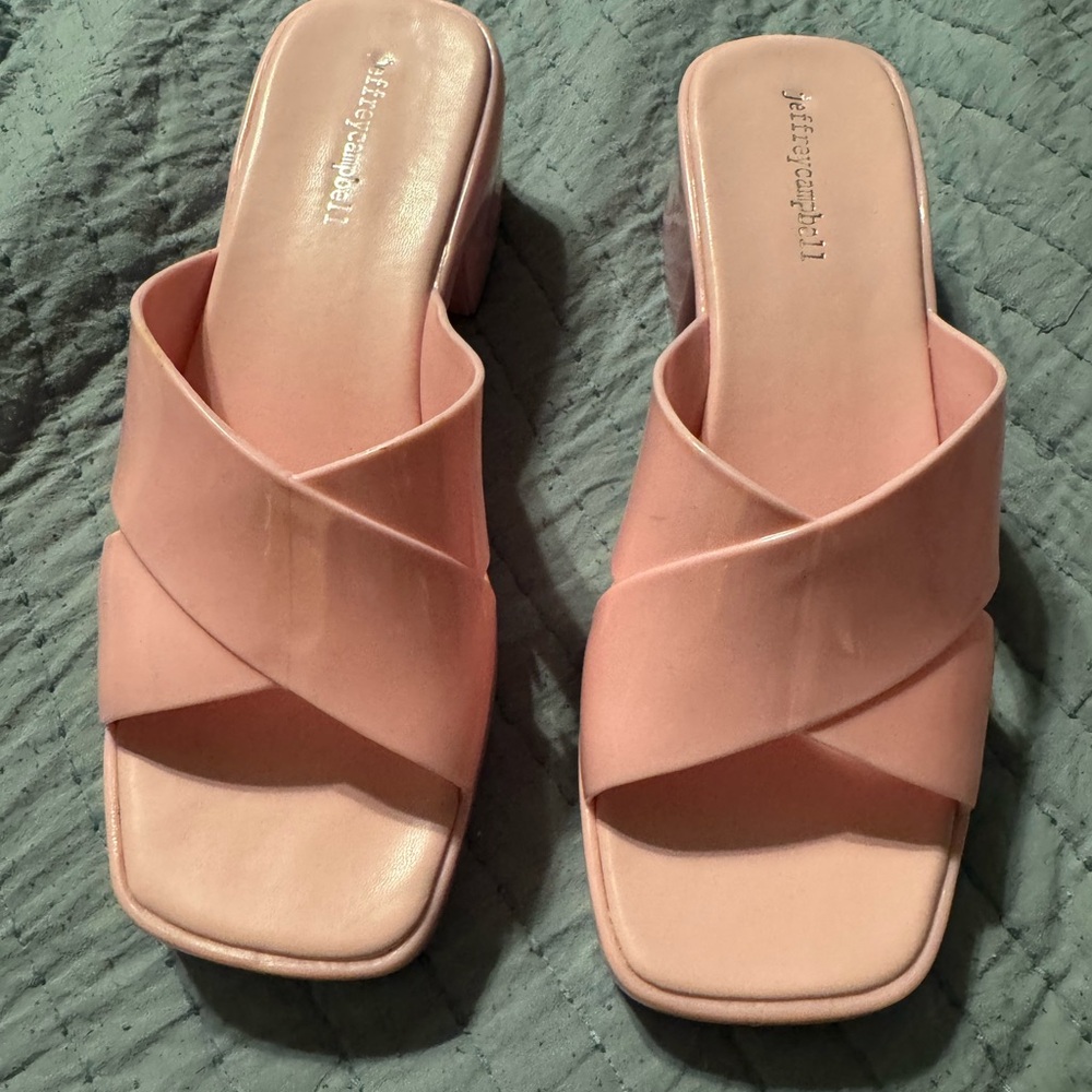 Jeffrey Campbell Pale Pink Crisscross Mule Sandals